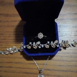 Champagne And Sterling Silver Set